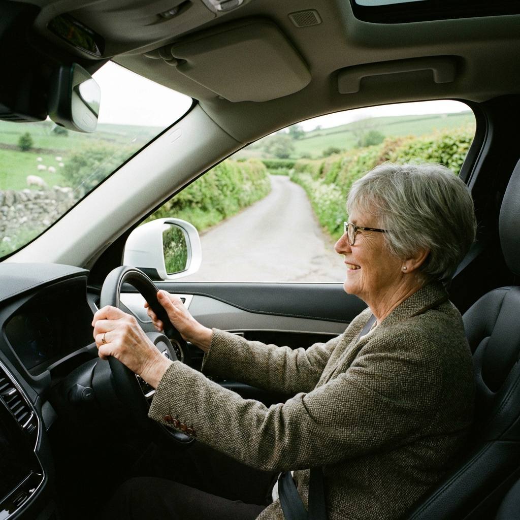 Older driver on a UK road